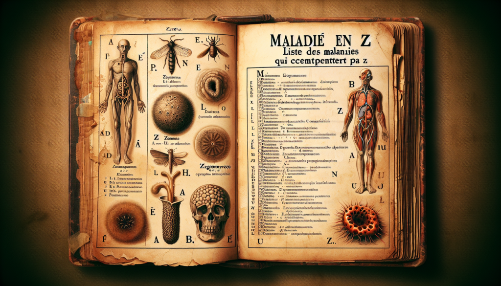 Créer une image : Maladie en Z - Liste illustrée des maladies Z : Zona, Zygomycose.